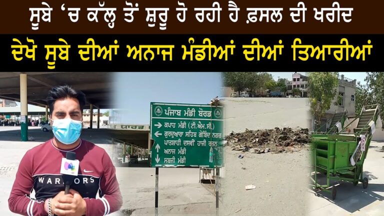 ਸੂਬੇ ‘ਚ ਕੱਲ੍ਹ ਤੋਂ ਸ਼ੁਰੂ ਹੋ ਰਹੀ ਹੈ ਫ਼ਸਲ ਦੀ ਖਰੀਦ, ਦੇਖੋ ਸੂਬੇ ਦੀਆਂ ਅਨਾਜ ਮੰਡੀਆਂ ਦੀਆਂ ਤਿਆਰੀਆਂ | Sanjha TV