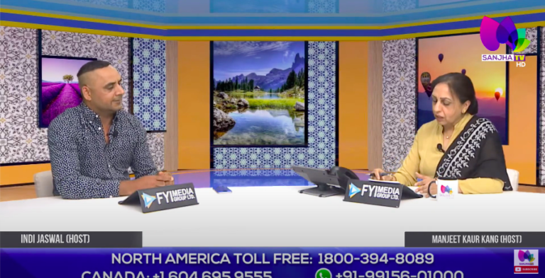 LIVE :- Talk Show (Rooh Diyan Gallan) with Manjit Kaur Kang (Host) & Indi Jaswal (Host) | Sanjha TV