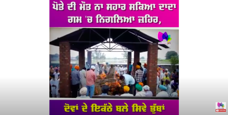 ਪੋਤੇ ਦੀ ਮੌਤ ਨਾ ਸਹਾਰ ਸਕਿਆ ਦਾਦਾ, ਗਮ ‘ਚ ਨਿਗਲਿਆ ਜ਼ਹਿਰ,ਦੋਵਾਂ ਦੇ ਇਕੱਠੇ ਬਲੇ ਸਿਵੇ, ਭੱੁਬਾਂ ਮਾਰ-ਮਾਰ ਰੋਇਆ ਪਿੰਡ