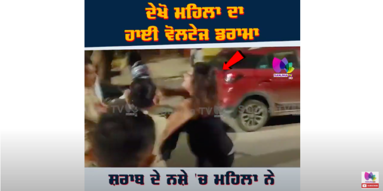 ਦੇਖੋ ਮਹਿਲਾ ਦਾ ਹਾਈ ਵੋਲਟੇਜ ਡਰਾਮਾ, ਸ਼ਰਾਬ ਦੇ ਨਸ਼ੇ ‘ਚ ਮਹਿਲਾ ਨੇ ਪੁਲਿਸ ਨਾਲ ਲਿਆ ਪੰਗਾ